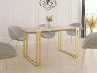 WFL GROUP Esstisch Stella ausziehbar rechteckig loft mit goldenen Metallbeinen...