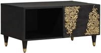vidaXL Couchtisch Couchtisch Schwarz 80 x 50 x 40 cm Massivholz (1-St)