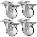 SO-TECH&reg; M&ouml;belrolle LINDAU Design Lenkrolle &Oslash; 50 mm silber aus Stahl,...