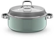 WMF Schmortopf Fusiontec Mineral Pro, Schmortopf mit Deckel, 28 cm, Eucalyptus Haze,
