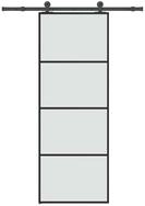 vidaXL Haust&uuml;r Schiebet&uuml;r mit Beschlag 76x205 cm ESG-Glas & Aluminium (1-St)