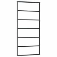 vidaXL Schiebet&uuml;r Schiebet&uuml;r ESG-Glas und Aluminium 90x205 cm Schwarz (1-St)