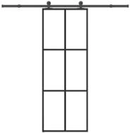vidaXL Haust&uuml;r Schiebet&uuml;r mit Beschlag 76x205 cm ESG-Glas & Aluminium (1-St)
