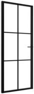 vidaXL Zimmert&uuml;r, Innent&uuml;r ESG Glas und Aluminium 83x201,5 cm Schwarz