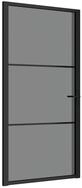 vidaXL Haust&uuml;r Innent&uuml;r 102,5x201,5 cm Schwarz ESG-Glas und Aluminium (1-St)