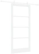 vidaXL Haust&uuml;r Schiebet&uuml;r Wei&szlig; 93 x 202 cm Massivholz Kiefer und Glas (1-St)