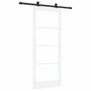 vidaXL Haust&uuml;r Schiebet&uuml;r ORKDAL Wei&szlig; 83 x 202 cm Massivholz Kiefer und Glas