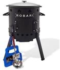 ROBARI Holzkohlegrill Utschak Set mit Kasan 12 L Deckel aus Gusseisen und...