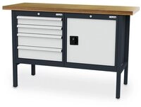 Simplaflex Werkbank Simplaflex Kastenwerkbank mit 4 Schubladen + 1 T&uuml;re