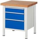 RAU Werkbank Werkbank 750x700x840-1040mm 3xSchublade-TA lichtgrau/enzianblau