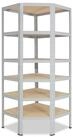 shelfplaza Eckregal OFFICE, 200x70x40cm lichtgrau, Metall Eckregal stehend mit 6