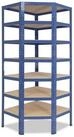 shelfplaza Eckregal HOME, 230x60x30cm blau, Metall Eckregal stehend mit 7 B&ouml;den