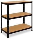 shelfplaza Schwerlastregal BLACK, 90x120x30cm schwarz, 3 B&ouml;den, Wohnraumregal...