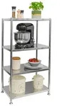 shelfr Regal mit 4 Ablagen - 61x36x113 Edelstahlregal - Schwerlastregal bis 60 kg,