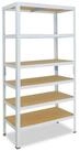 shelfplaza Schwerlastregal HOME, 180x60x23cm wei&szlig;, 6 B&ouml;den, Kellerregal,
