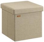 Casaria Sitzhocker, mit Stauraum Beige Faltbar Deckel Stoff Gepolstert...