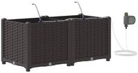 vidaXL Blumentopf Garten-Pflanzgef&auml;&szlig; 2 pcs Braun 80 x 40 x 37,5 cm Kunststoff...