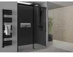 Bernstein Duschwand DX906 FLEX 120 cm Schwarz Grau, ESG Sicherheitsglas 8mm,