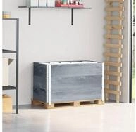 vidaXL Hochbeet, Paletten-Aufsatzrahmen 3 Stk. Grau 100x50 cm Massivholz Kiefer