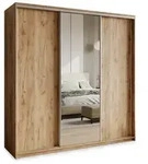 Masseno Schwebet&uuml;renschrank TAVI 200 cm Kleiderschrank mit Spiegel 3 T&uuml;ren...