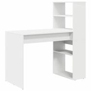 vidaXL Schreibtisch Schreibtisch mit Regal Wei&szlig; 113 x 54 x 120 cm Holzwerkstoff