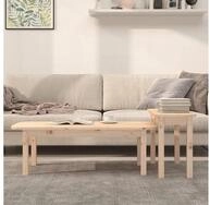 vidaXL Ablagetisch, 2-tlg. Couchtisch-Set Massivholz Kiefer