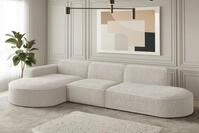 Fun M&ouml;bel Ecksofa Ecksofa Designersofa PALMA mit Ottomane in Stoff Ascot,...