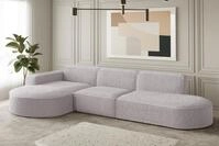 Fun M&ouml;bel Ecksofa Ecksofa Designersofa PALMA mit Ottomane in Stoff Ascot,...