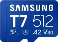 Samsung T7 Speicherkarte (512 GB, Video Speed Class 30 (V30), 170 MB/s