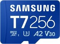 Samsung T7 Speicherkarte (256 GB, Video Speed Class 30 (V30), 170 MB/s