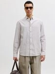 Jack & Jones Langarmhemd JJESUMMER LINEN BLEND SHIRT L/S SN Baumwollmischung,...