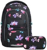 coocazoo Schulranzen Schulrucksack-Set PORTER, Floral Artnight 2-teilig (2-teilig),