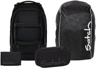 Satch Schulranzen Schulrucksack-Set PACK Blackjack 4-teilig (4-teilig), ergonomisch,