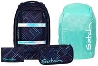 Satch Schulranzen Schulrucksack-Set PACK Purple Laser 4-teilig (4-teilig),