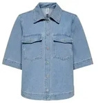 ONLY Jeansbluse ONLBELLE S/S SHIRT DNM GUA NOOS mit Halbarm blau M (38)