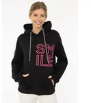 Zwillingsherz Hoodie "Alissa 2.0" mit SMILE Stickerei vorne und hinten schwarz...