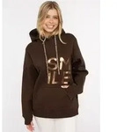 Zwillingsherz Hoodie "Alissa Shiny" gl&auml;nzender Print, Daumenloch, Kordel,...