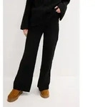 bonprix Stoffhose aus Polyester und Wolle, Loose Fit, weite Beinform, mit Zopfmuster