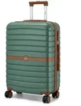 KONO Handgep&auml;ckkoffer Koffer Trolley ABS+PC Hartschalenkoffer braun|gr&uuml;n 66.5 cm