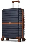 KONO Handgep&auml;ckkoffer Koffer Trolley ABS+PC Hartschalenkoffer blau|braun 66.5 cm