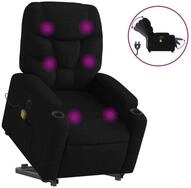 vidaXL Massagesessel, Elektrischer Massagesessel mit Aufstehhilfe Schwarz Stoff