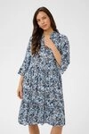 Saint Tropez Blusenkleid EdaSZ Dress Sommerkleid, Tunikakleid mit Volant und 3/4