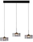 MONDO LED Pendelleuchte KARENA, 3-flammig, Rauchfarben, Schwarz, Metall,