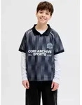 Jack & Jones Junior T-Shirt JCOBREEZE FOOTBALL AOP MESH TEE SS JNR schwarz 128...