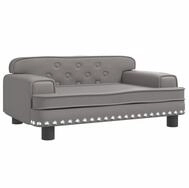 vidaXL Tierbett, Hundebett Grau 70x45x30 cm Kunstleder