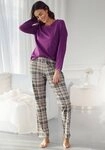 LASCANA Pyjama (Set, 2 tlg) mit Flanellhose im Karomuster