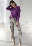 Pyjama LASCANA, Damen, Gr. 32, lila (beere), Single Jersey, Obermaterial: 100%
