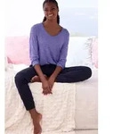 Vivance Dreams Pyjama (Set, 2 tlg) mit sch&ouml;nem Melangeeffekt lila 44/46
