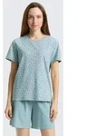 TOM TAILOR Shorty mit Motiv, Rundhalsausschnitt, kurz, Baumwollmix