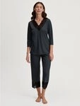 CALIDA Capri-Pyjama Deep Dreams (2 tlg) 7/8-L&auml;nge, gepunktet, Spitze, atmungsaktiv,
